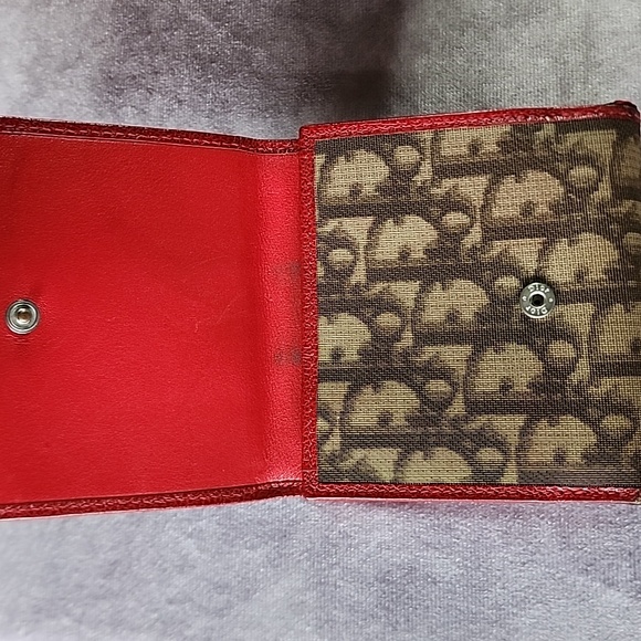 Christian Dior Reggae "2" Brown Yellow Red Green Compact Double Snap Wallet - Picture 8 of 9